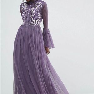 Asos embroidered Tule gown
